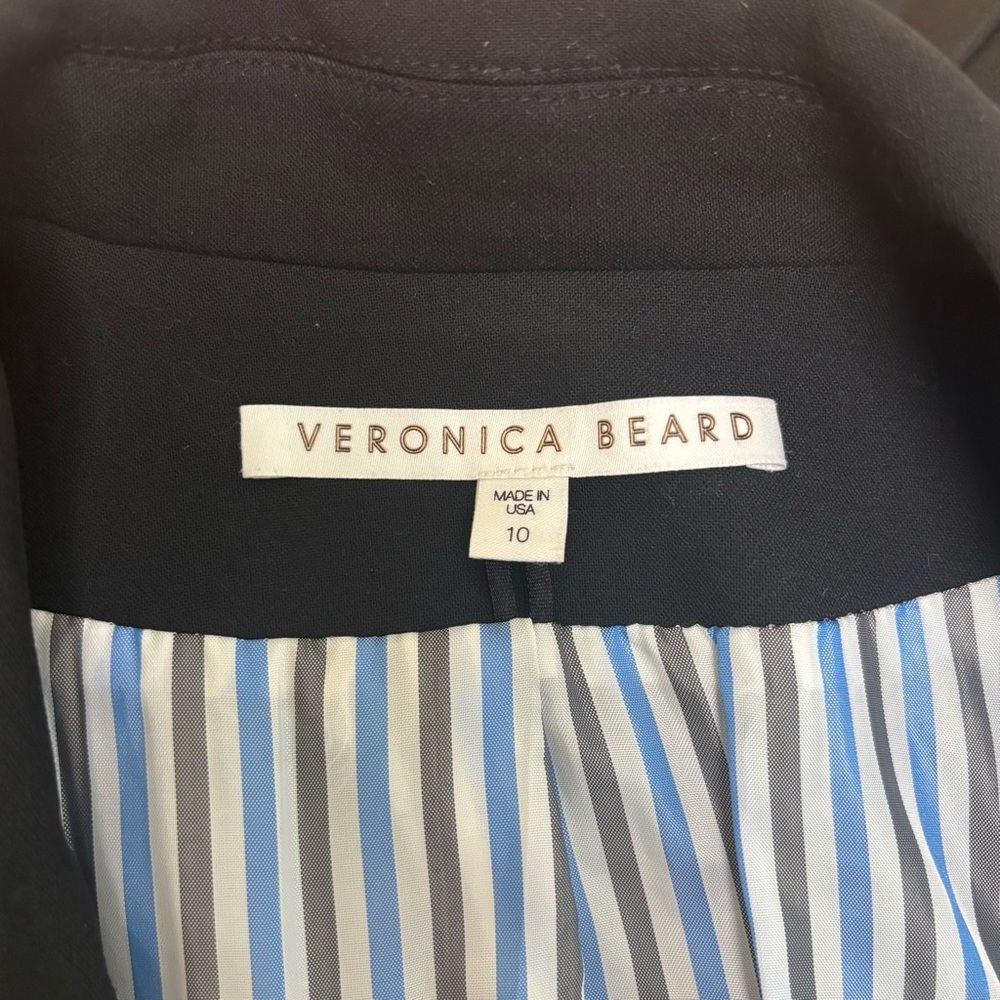 Veronica Beard Miller Dickey Jacket Black Double-Breasted with Gold Buttons - Picture 8 of 13